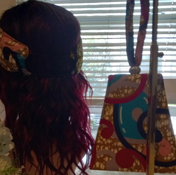 African best handmade bag with matching headband - Picture 2 of 5